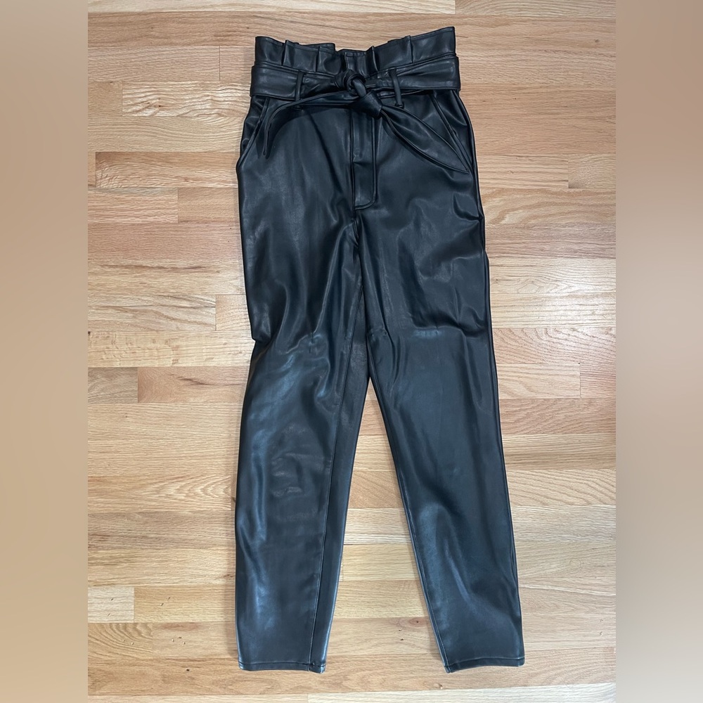 Abercrombie Faux leather paper bag ankle  pants extra small